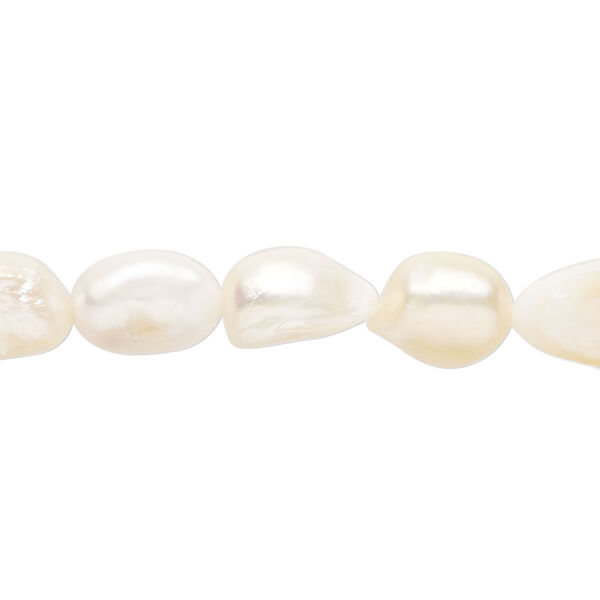 Freshwater pearl 1pkg1, flat-sided potato natural, 15 inch peach 8-9mm cultured image number 0