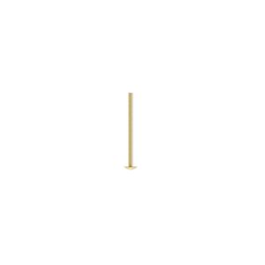 Head pin, antique gold-plated brass, 1/2 inches, 21 gauge. Sold per pkg of 100.
