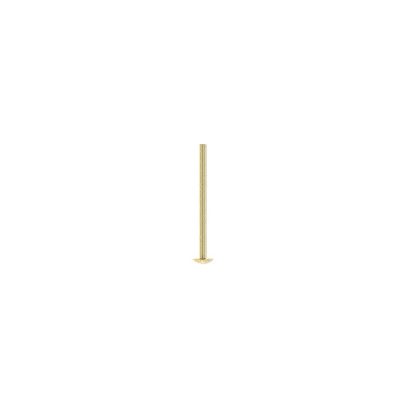 Head pin, antique gold-plated brass, 1/2 inches, 21 gauge. Sold per pkg of 100. image number 0