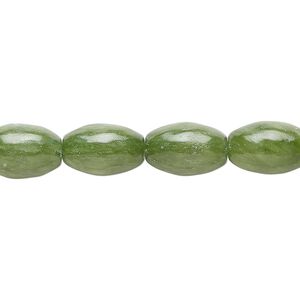 Quartz 1pkg1, oval bead 15 inch 12x8mm