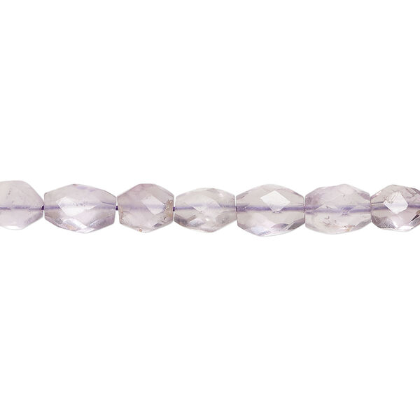 Amethyst 1pkg1, hand-cut faceted puffed oval bead natural, 13 inch light 5x4mm-7x6mm image number 0