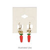 Earring card, PVC plastic and paper, transparent clear and opaque tan, 2x2 inch square. Sold per pkg of 100. image number 1