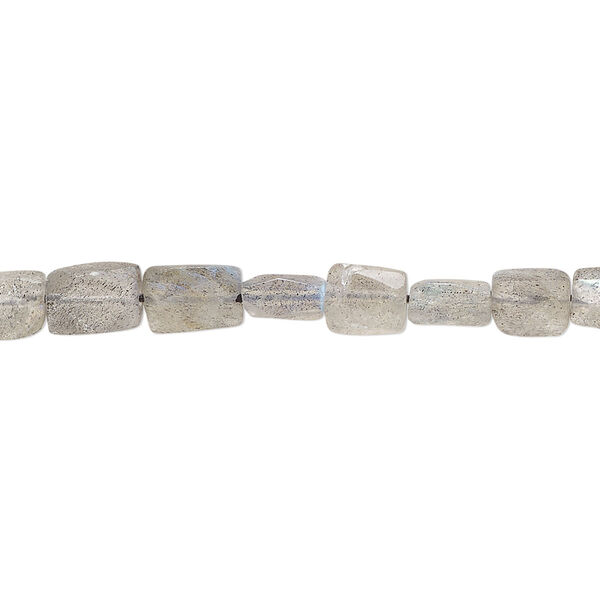 Bead, labradorite (natural), 6x4mm-10x6mm hand-cut faceted flat rectangle, C grade, Mohs hardness 6 to 6-1/2. Sold per 14-inch strand. image number 0