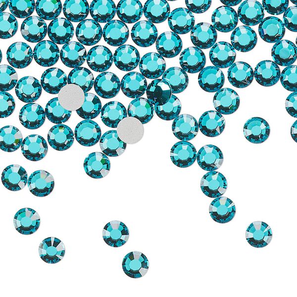 Flat back, Dance With Me™ crystal rhinestone, blue zircon, foil back, 3.8-4mm rose, SS16. Sold per pkg of 144 (1 gross). image number 0