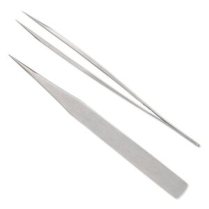 Tweezers, stainless steel, 4-3/4 inches with #1 fine tip. Sold individually.