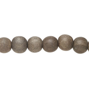 Bead 1pkg1, greywood (natural), 8mm round, 15-1/2 to 16 inches.