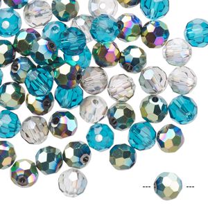 Bead mix 60pk 32 facets ocean, Celestial Crystal® 6mm round