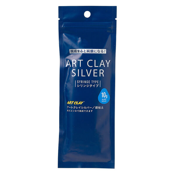 Art Clay® Silver, pkg/10g, low fire, slow dry formula, filled replacement syringe, without tips. image number 0
