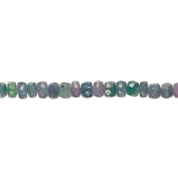 Emerald / beryl 1pkg1, hand-cut faceted rondelle bead 14 inch 4x2mm-5x3mm image number 0