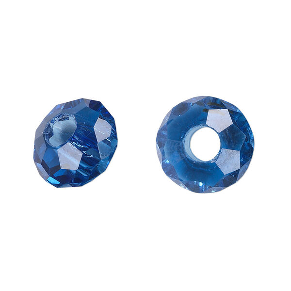 Bead 12pk 32 facets medium blue, Celestial Crystal® Dione® 14x8mm rondelle image number 0