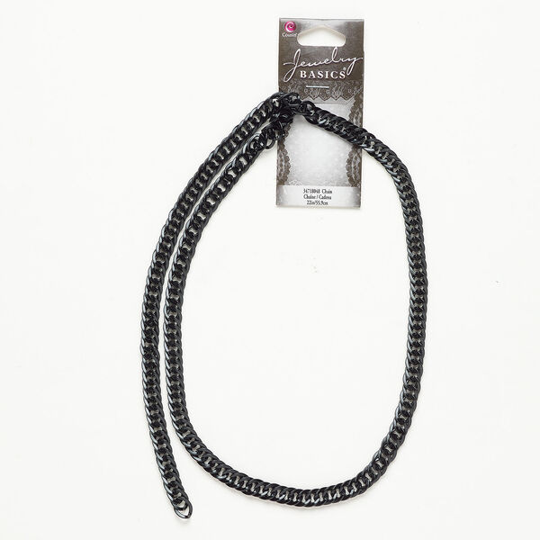 Chain 1pkg1, black-finished steel, 6.7mm curb, 22 inches. image number 0