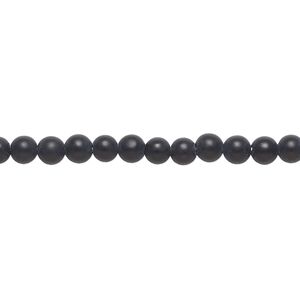 Black onyx 1pkg1, matte round bead 15.5-16 inch 4mm