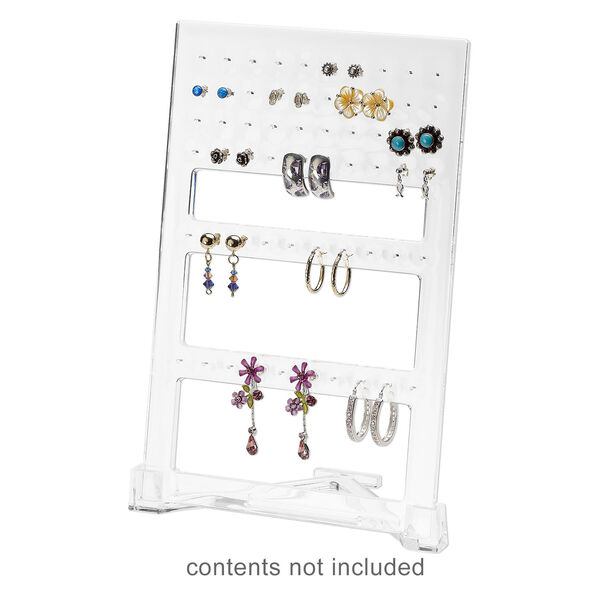 Display, earring, acrylic, clear, 9-1/4 x 6-1/4 x 3-3/4 inch easel. Sold individually. image number 1