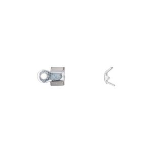 Cord end, fold-over, sterling silver-filled, 4x4mm, 2mm inside diameter. Sold per pkg of 6.