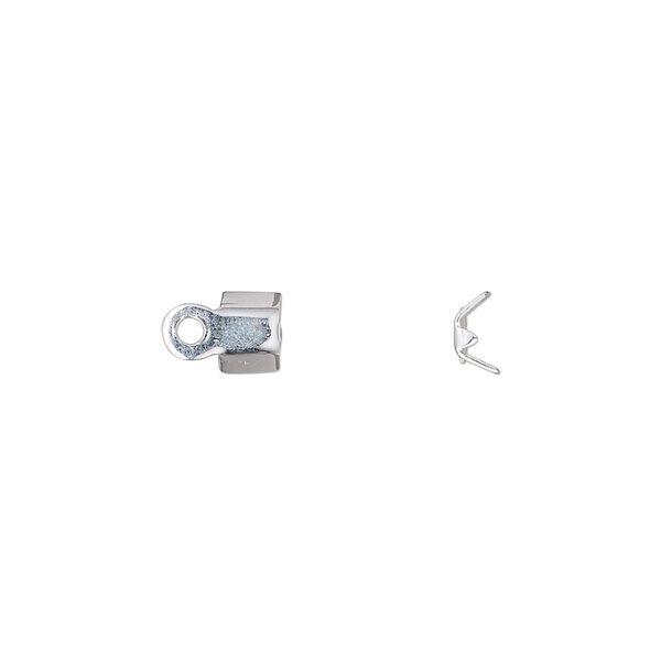 Cord end, fold-over, sterling silver-filled, 4x4mm, 2mm inside diameter. Sold per pkg of 6. image number 0