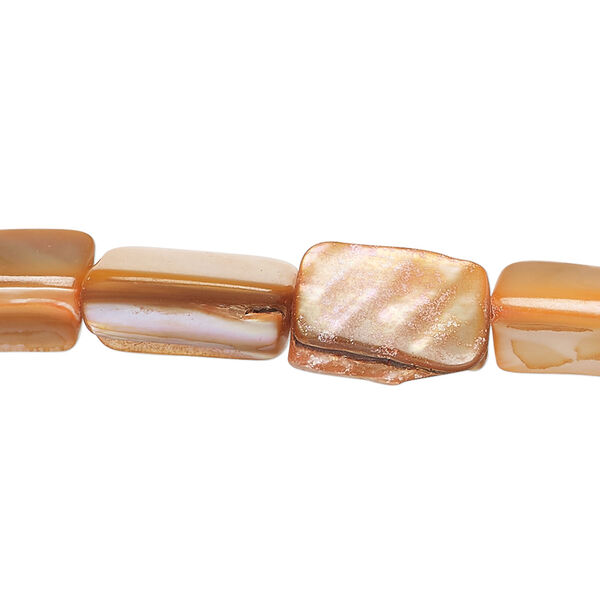 Mother-of-pearl shell 1pkg1, stick bead 15 inch orange 12x8mm-15x12mm image number 0