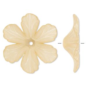 Component, acrylic, frosted orange, 32x9mm flower. Sold per pkg of 25.