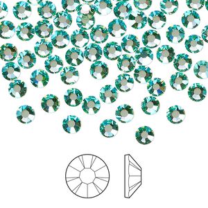 Flat back 144pk Caribbean Sea AB foil back, Preciosa MAXIMA Czech crystal rhinestone 3.8-4mm chaton rose round SS16