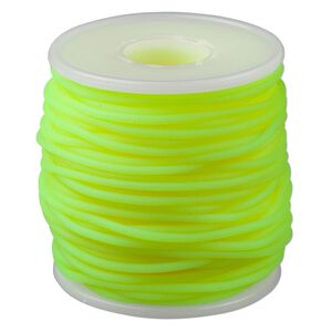 Cord, synthetic rubber, fluorescent yellow, 2mm round. Sold per pkg of 25 meters (82 feet).