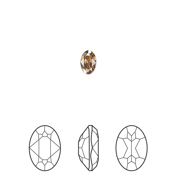 Fancy stone 4pk light Colorado topaz foil back, Crystal Passions® 6x4mm oval 4120 image number 0
