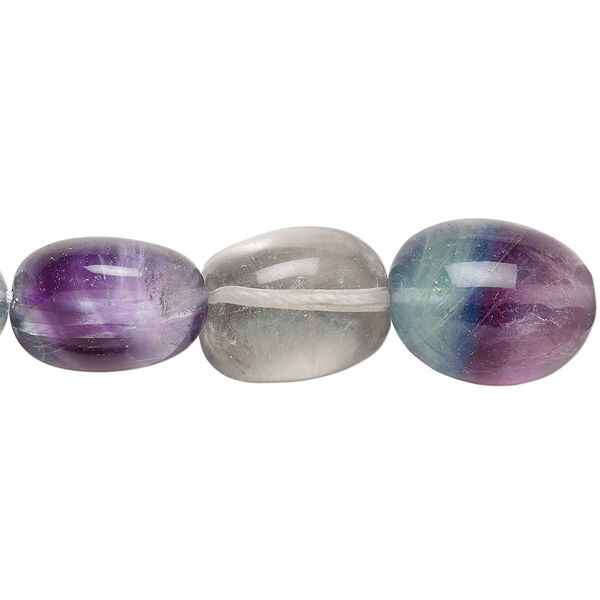 Rainbow fluorite 1pkg1, tumbled nugget bead natural 15.5-16 inch medium image number 0