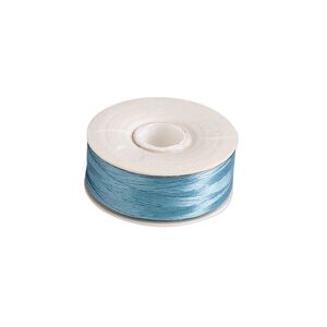 Thread, Nymo®, nylon, turquoise blue, size OO. Sold per 110-yard bobbin.
