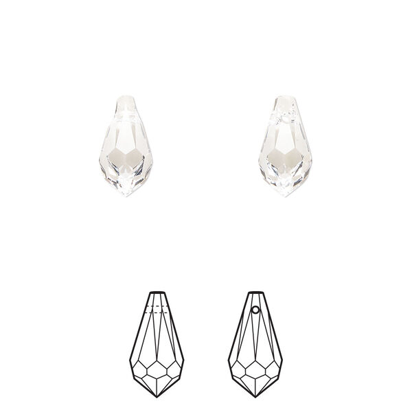 Drop 24pk crystal, Crystal Passions® 11x5.5mm pendant teardrop 6000 image number 0