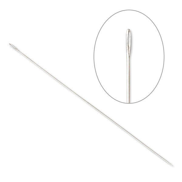 Needle, John James, nickel-plated steel, #13 with 0.41mm eye width, 1-15/16 inches. Sold per pkg of 25. image number 0