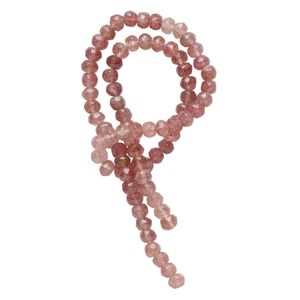Strawberry quartz 1pkg1, hand-cut faceted round / faceted rondelle bead natural 14 inch 5x3mm-6x5mm