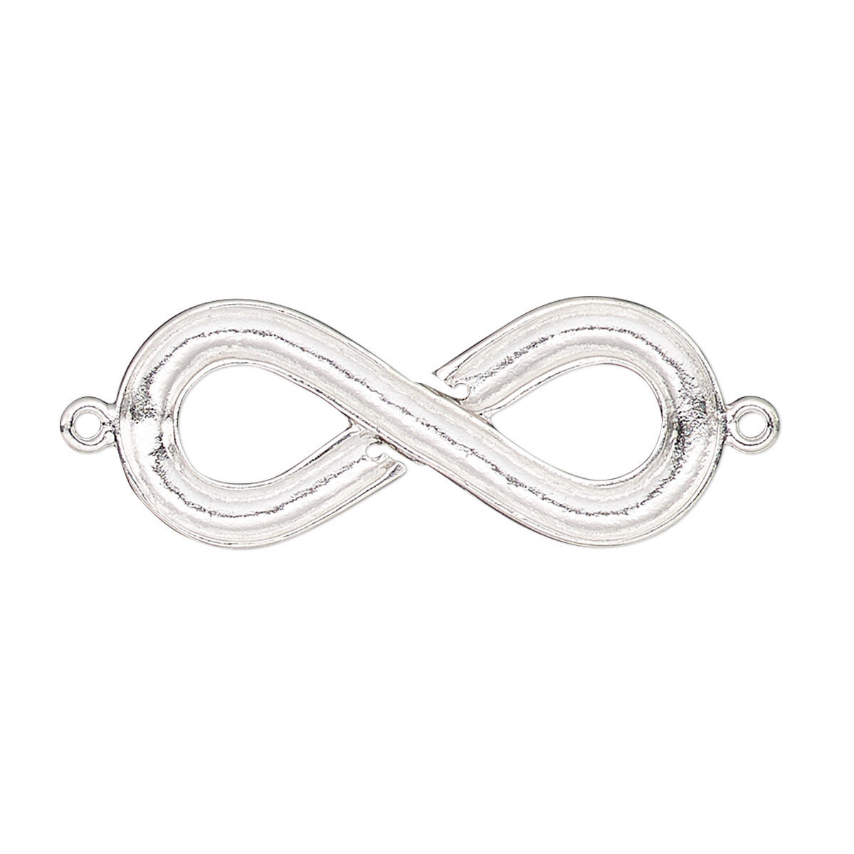 Link, JBB Findings, sterling silver, 32x13mm single-sided infinity with 2mm wide channel, 2 holes. Sold individually. | Fire Mountain Gems and Beads Link, JBB Findings, sterling silver, 32x13mm single-sided infinity with 2mm wide channel, 2 holes. Sold individually. | Fire Mountain Gems and Beads