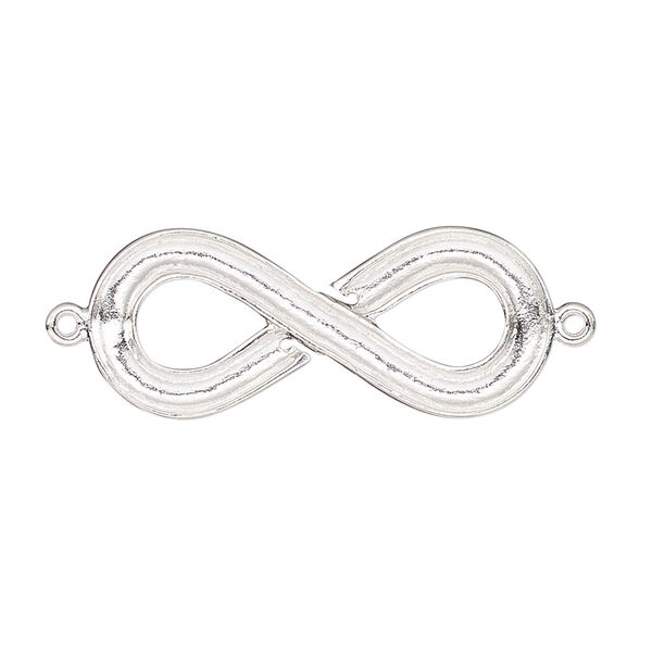 Link, JBB Findings, sterling silver, 32x13mm single-sided infinity with 2mm wide channel, 2 holes. Sold individually. image number 0