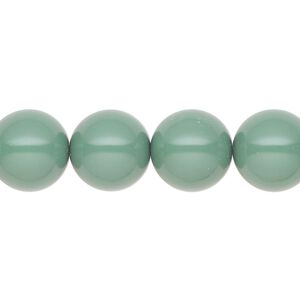 Pearl 30pk sage green, Preciosa Czech crystal 12mm round