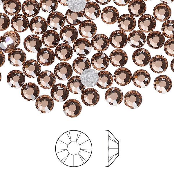 Flat back 1pkg144, dusty rose foil back Preciosa Viva 12® Czech crystal rhinestone 4.6-4.8mm chaton rose round SS20 image number 0