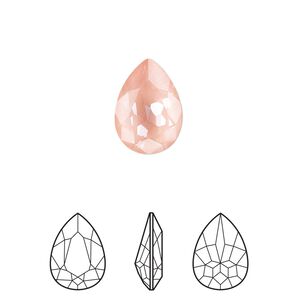 Fancy stone 1pk crystal flamingo ignite, Crystal Passions® 14x10mm pear 4320