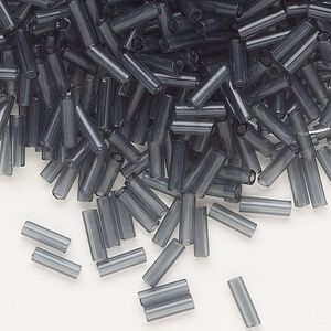 Bead, Preciosa Ornela Czech glass, bugle bead, pkg/500g, 1/4 inch, transparent grey, (40010).