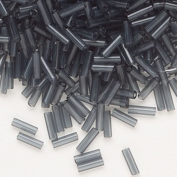 Bead, Preciosa Ornela Czech glass, bugle bead, pkg/500g, 1/4 inch, transparent grey, (40010). image number 0