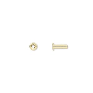Eyelet, brass, 7x3.5mm with 6x1.9mm tube and 1.4mm inside diameter, fits 2mm hole. Sold per pkg of 100.