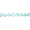 Bead, glass 1pkg8, opaque white and seafoam green, 16mm hand-painted round. image number 1