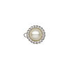 Clasp tab 1pkg1 rhodium-plated pewter (tin alloy), 11.5mm round, acrylic 1-strand image number 1