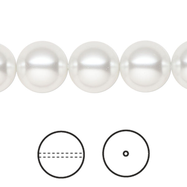 Pearl 10pk moonlight, Crystal Passions® 12mm round 5810 image number 0