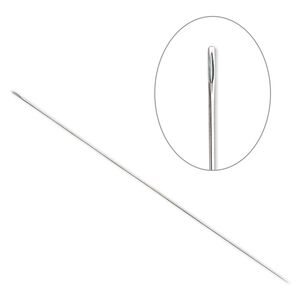 Needle, steel, 0.52mm with 0.62mm eye width, 3-1/2 inches. Sold per pkg of 4.