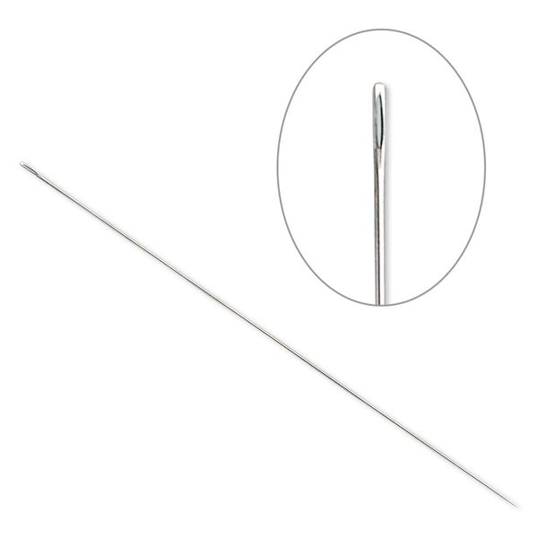 Needle, steel, 0.52mm with 0.62mm eye width, 3-1/2 inches. Sold per pkg of 4. image number 0