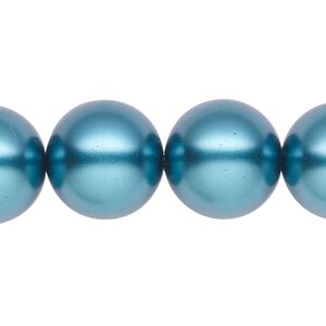 Pearl 1pk teal, Celestial Crystal® 16mm round 15.5-16 inch