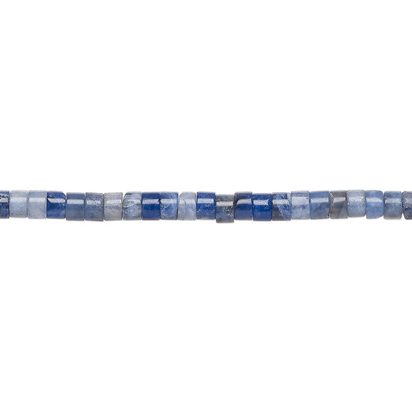 Bead, sodalite, (natural), 3x1.5mm-3x2.5mm heishi, B grade, Mohs hardness 5 to 6. Sold per 16-inch strand. image number 0