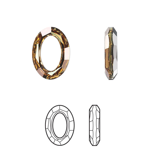 Fancy stone 1pk crystal copper CAL V SI, Crystal Passions® 15x11mm oval 4137 image number 0