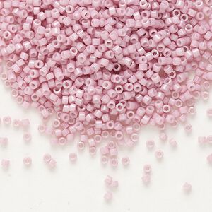 Seed bead, Delica®, glass, pkg/50g, #11 round, opaque glazed luster antique rose (DB-0210).