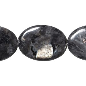 Blue labradorite 1pkg1, flat oval bead natural 15.5-16 inch 25x18mm