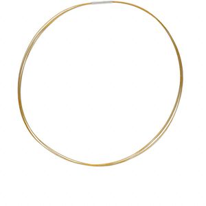 Necklace, plastic coated stainless steel, gold, 5-strand choker-style, 18-inches. Sold individually.