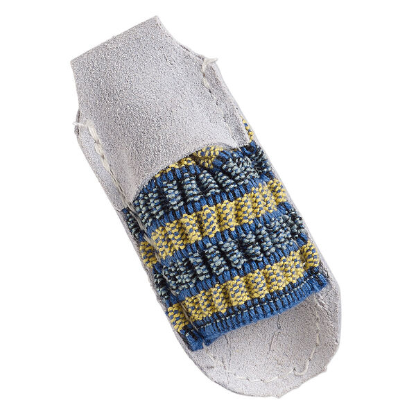 Finger guard, split leather and elastic, multicolored, medium with closed tip. Sold individually. image number 0