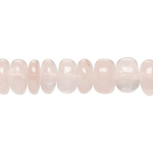 Rose quartz 1pkg1, hand-cut rondelle bead natural 8 inch 10x4mm-11x7mm